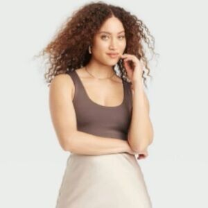 Women's Seamless Slim Fit Tank Top - A New Day dark gray small New with tags